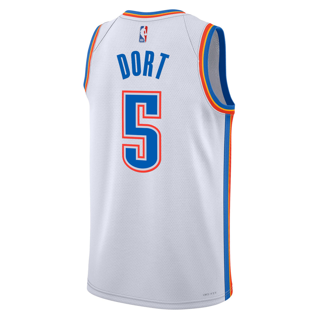 Oklahoma City Thunder Nike Association Edition Swingman Jersey - White - Luguentz Dort - Unisex NBA Team Jersey Basketball Fan Apparel