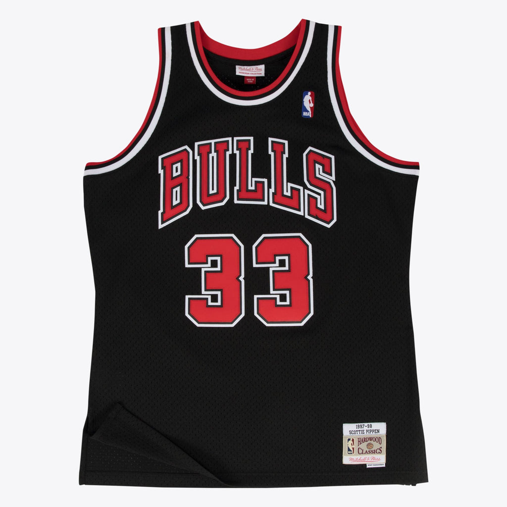 Chicago Bulls Mitchell & Ness Scottie Pippen 1997-98 Hardwood Classics Alternate Swingman Jersey - Black - Men's NBA Team Jersey Basketball Fan Appare