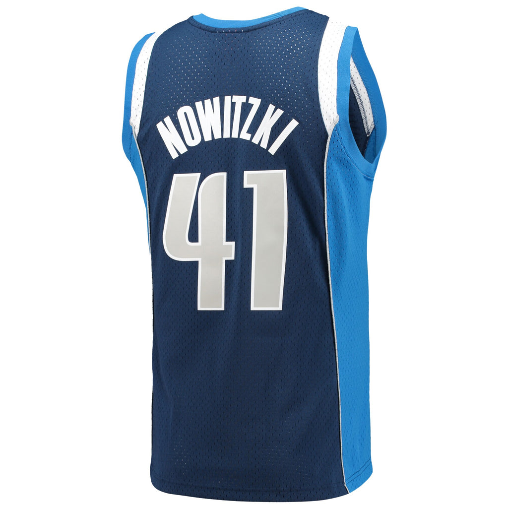 Dallas Mavericks Mitchell & Ness Dirk Nowitzki 2011/12 Hardwood Classics Swingman Jersey - Navy - Men's NBA Team Jersey Basketball Fan Apparel