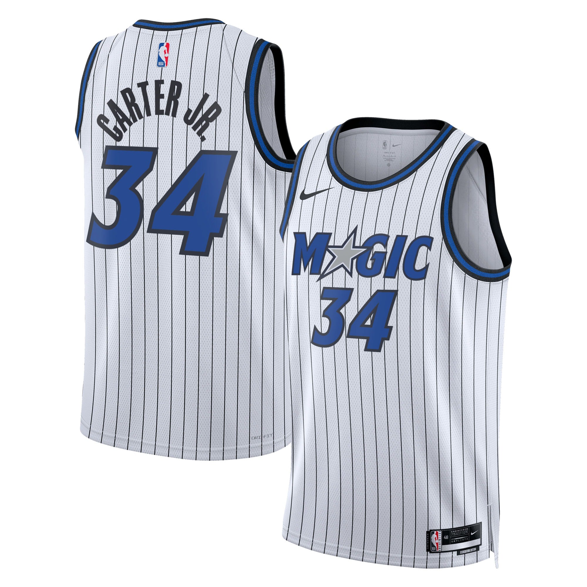 Orlando Magic Nike Replica Association Edition Swingman Jersey - White - Wendell Carter Jr. - Unisex NBA Team Jersey Basketball Fan Apparel
