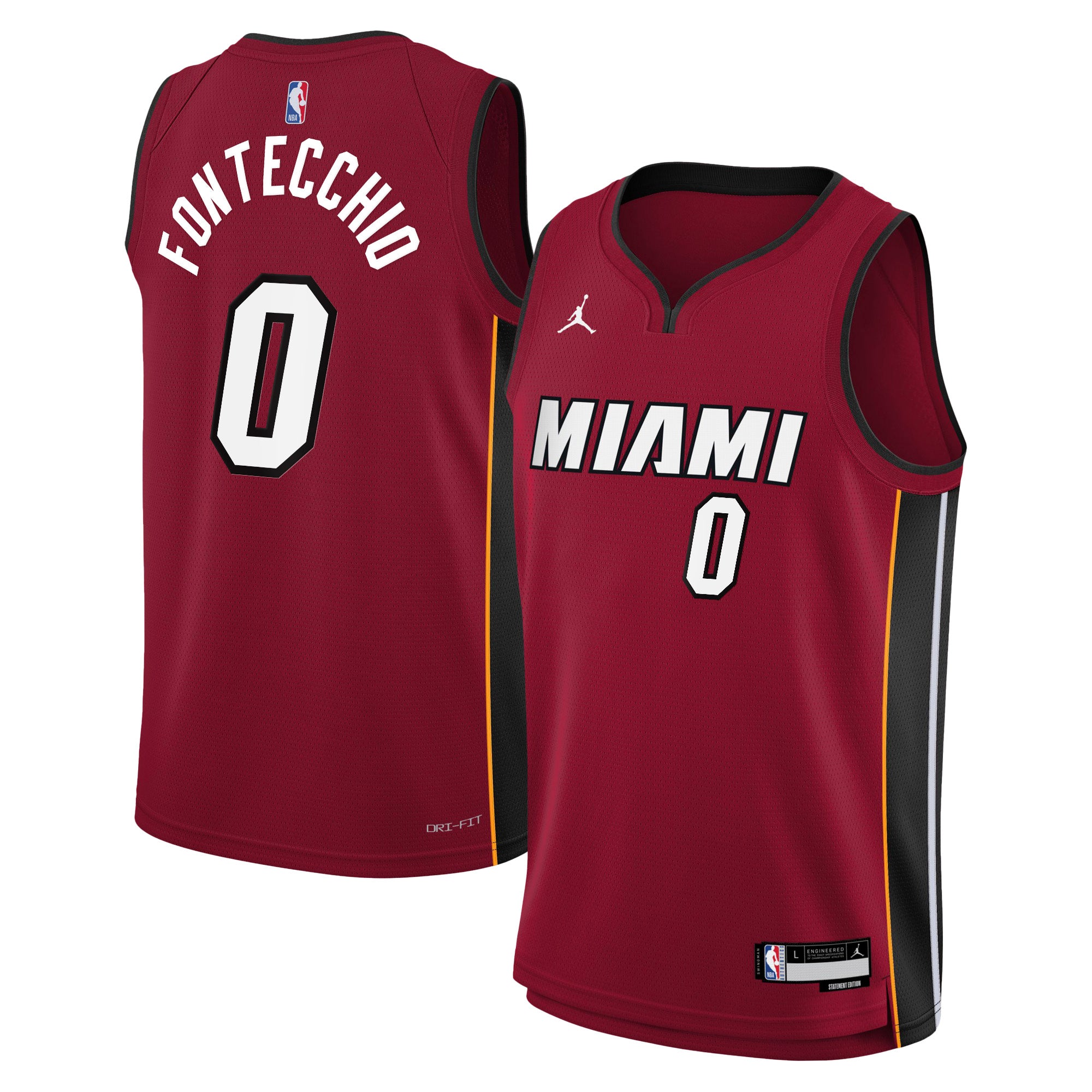 Miami Heat Jordan Brand Statement Edition Swingman Jersey - Red - Simone Fontecchio - Youth NBA Team Jersey Basketball Fan Apparel