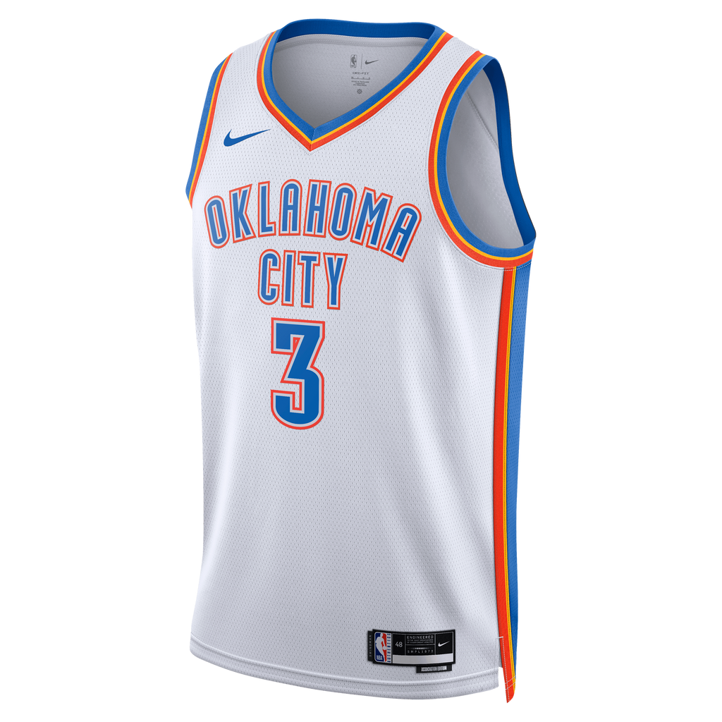 Oklahoma City Thunder Nike Association Edition Swingman Jersey - White - Jared McCain - Unisex NBA Team Jersey Basketball Fan Apparel