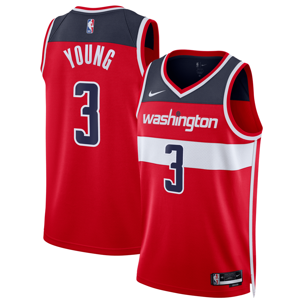 Washington Wizards Nike Icon Edition Swingman Jersey - Red - Trae Young - Unisex NBA Team Jersey Basketball Fan Apparel