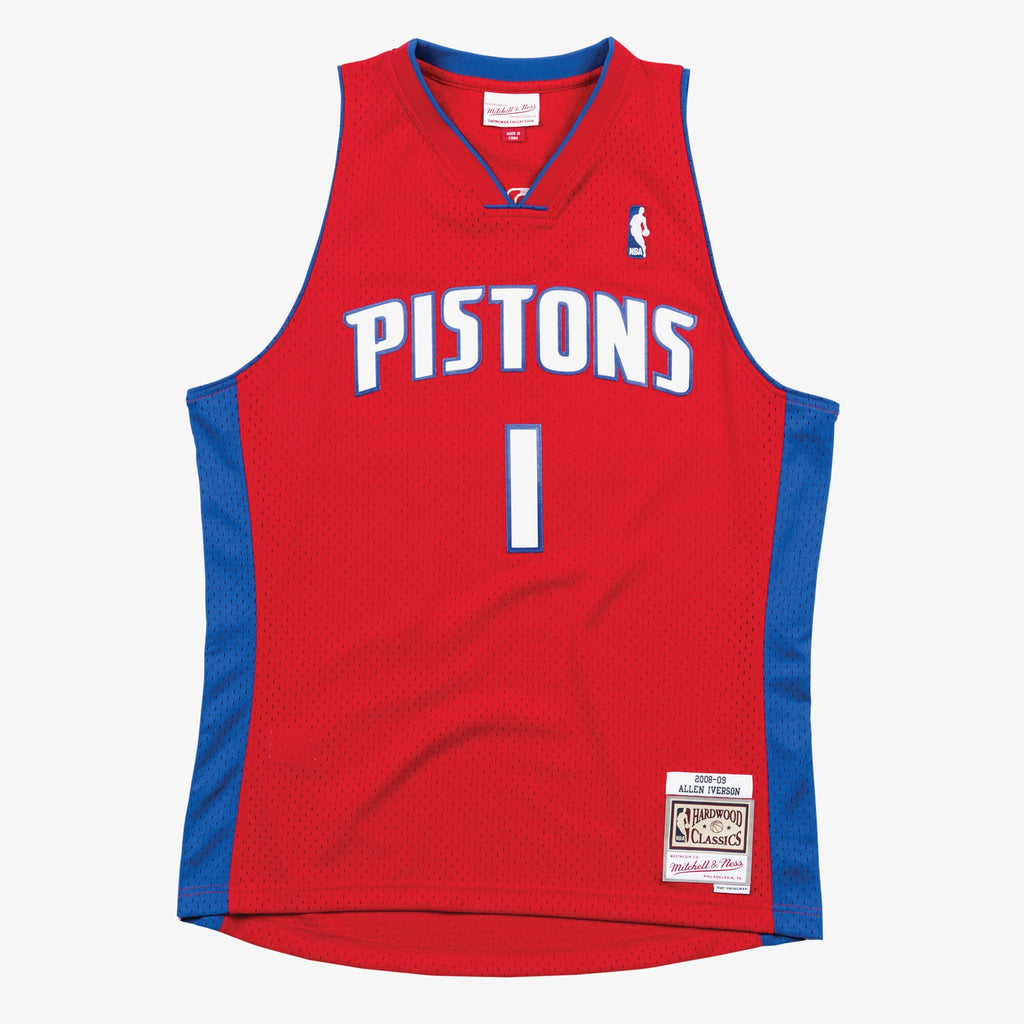 Detroit Pistons Mitchell & Ness Swingman Jersey Allen Iverson 2008-09 NBA Team Jersey Basketball Fan Apparel