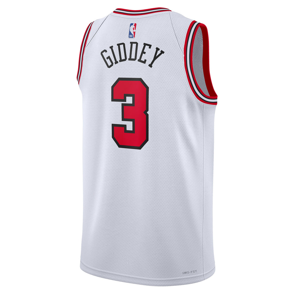Chicago Bulls Nike Association Edition Swingman Jersey - White - Josh Giddey - Unisex NBA Team Jersey Basketball Fan Apparel