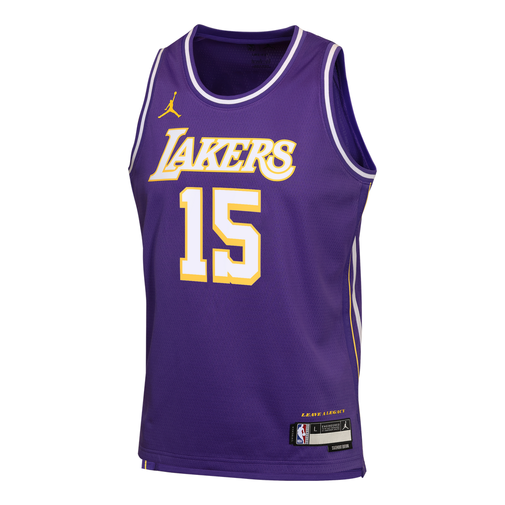 Los Angeles Lakers Jordan Brand Statement Edition Jersey - Purple - Austin Reaves - Youth NBA Team Jersey Basketball Fan Apparel