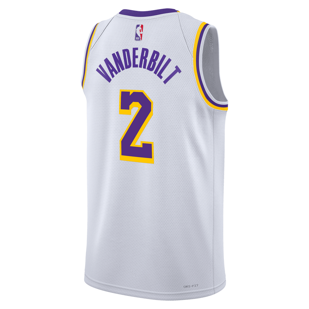 Los Angeles Lakers Nike Association Edition Swingman Jersey - White - Jarred Vanderbilt - Unisex NBA Team Jersey Basketball Fan Apparel