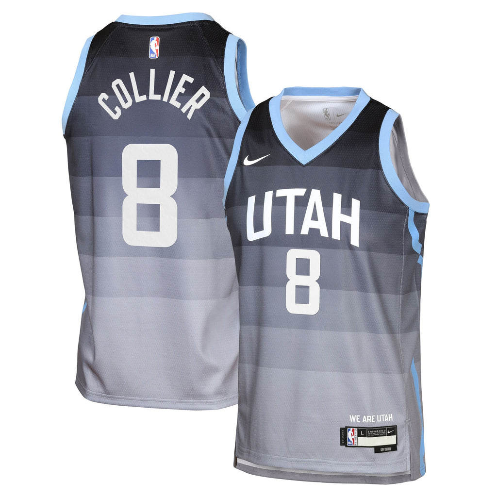 Utah Jazz Nike 2025/26 City Edition Swingman Jersey - Gray - Isaiah Collier - Youth NBA Team Jersey Basketball Fan Apparel