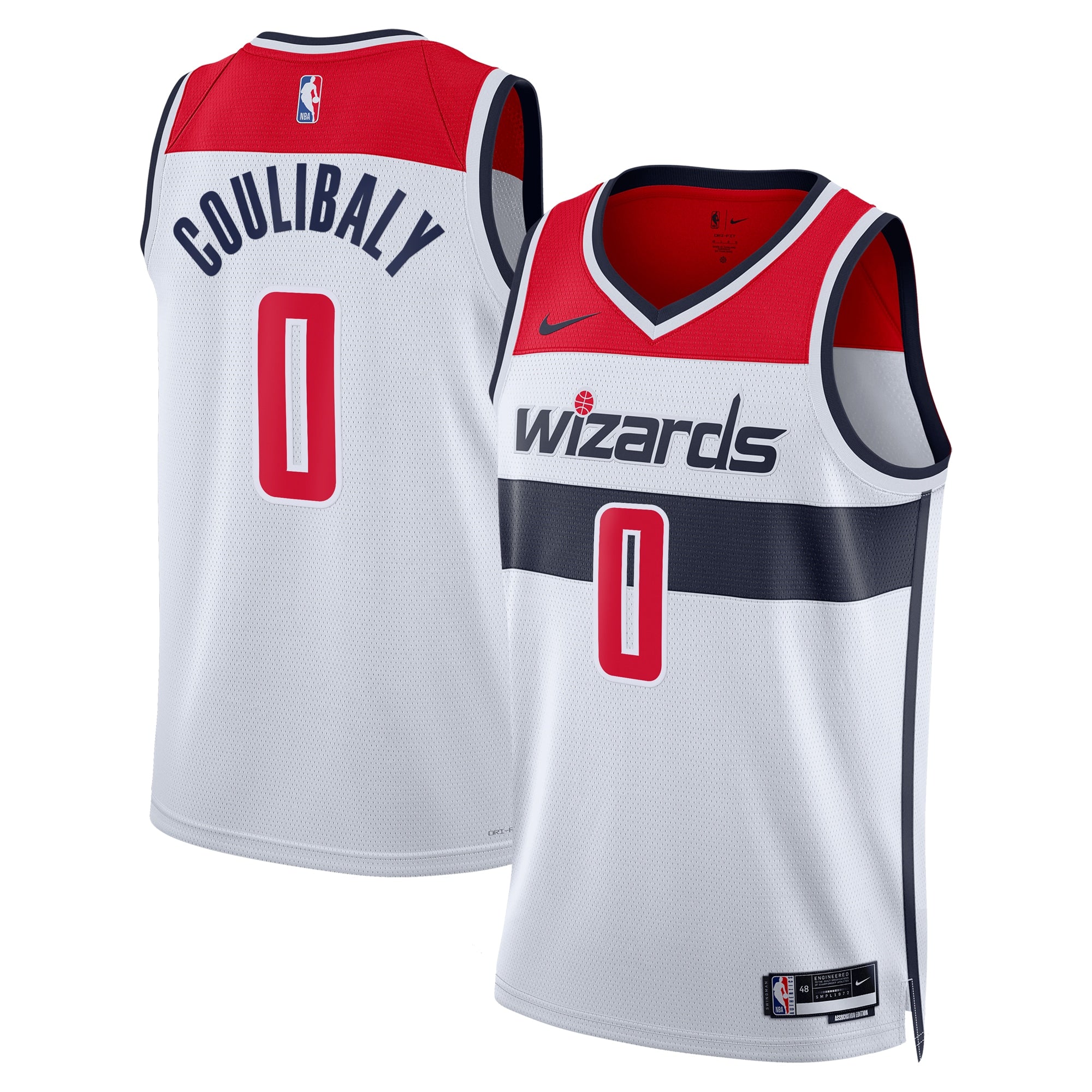 Washington Wizards Nike Association Edition Swingman Jersey - White - Bilal Coulibaly - Unisex NBA Team Jersey Basketball Fan Apparel