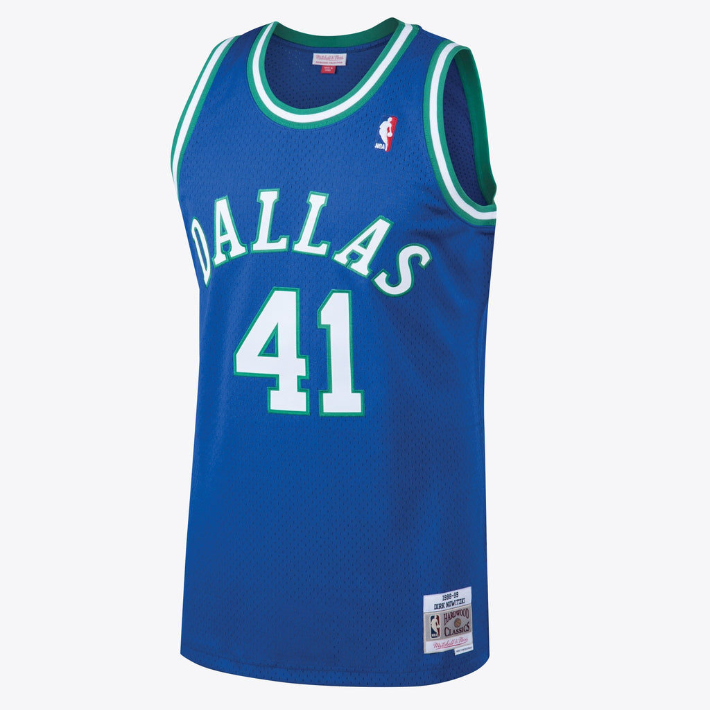 Dallas Mavericks Mitchell & Ness Dirk Nowitzki 1998 Hardwood Classics Road Swingman Jersey - Royal - Men's NBA Team Jersey Basketball Fan Apparel