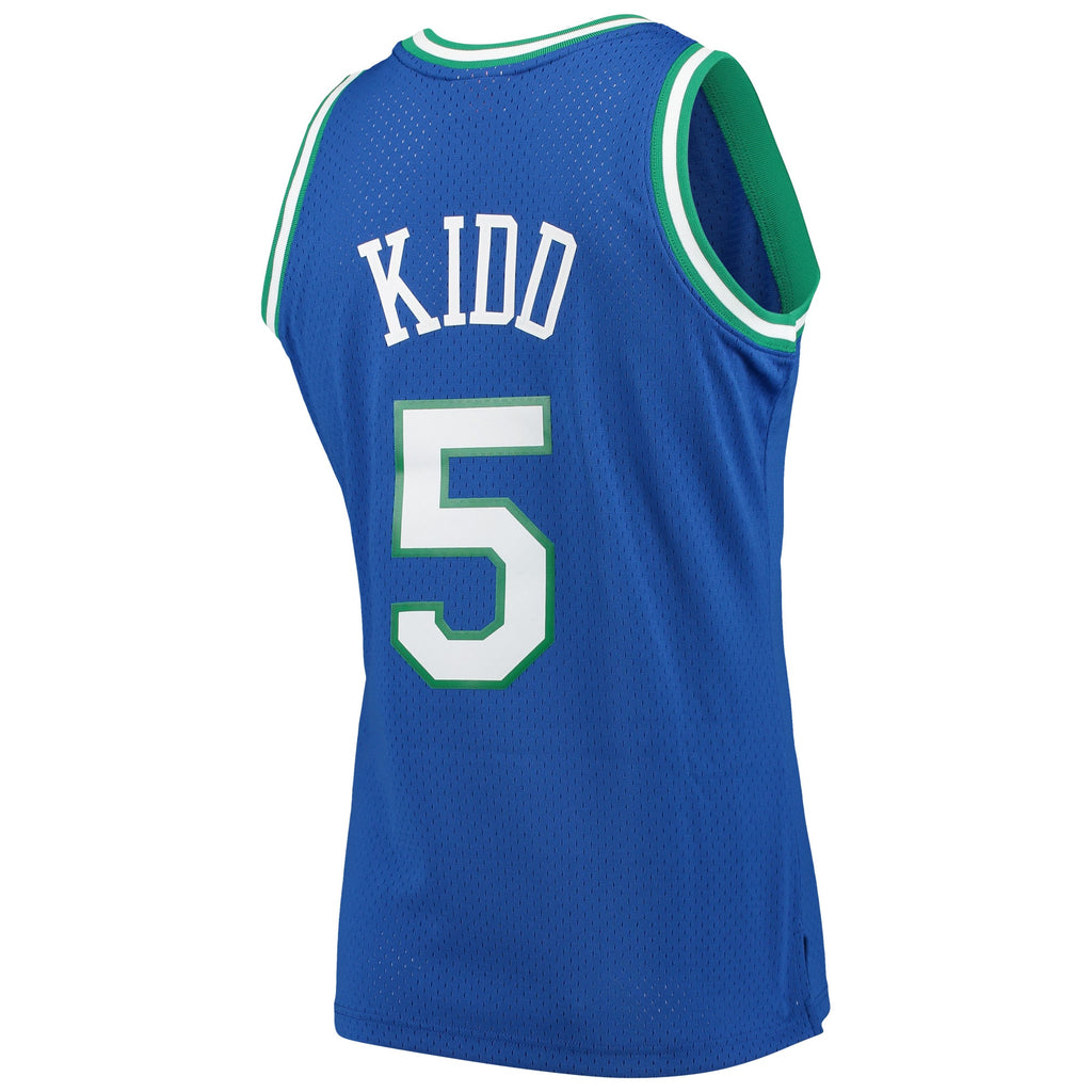 Dallas Mavericks Mitchell & Ness Jason Kidd 1994-95 Hardwood Classics Swingman Player Jersey - Blue - Men's NBA Team Jersey Basketball Fan Apparel