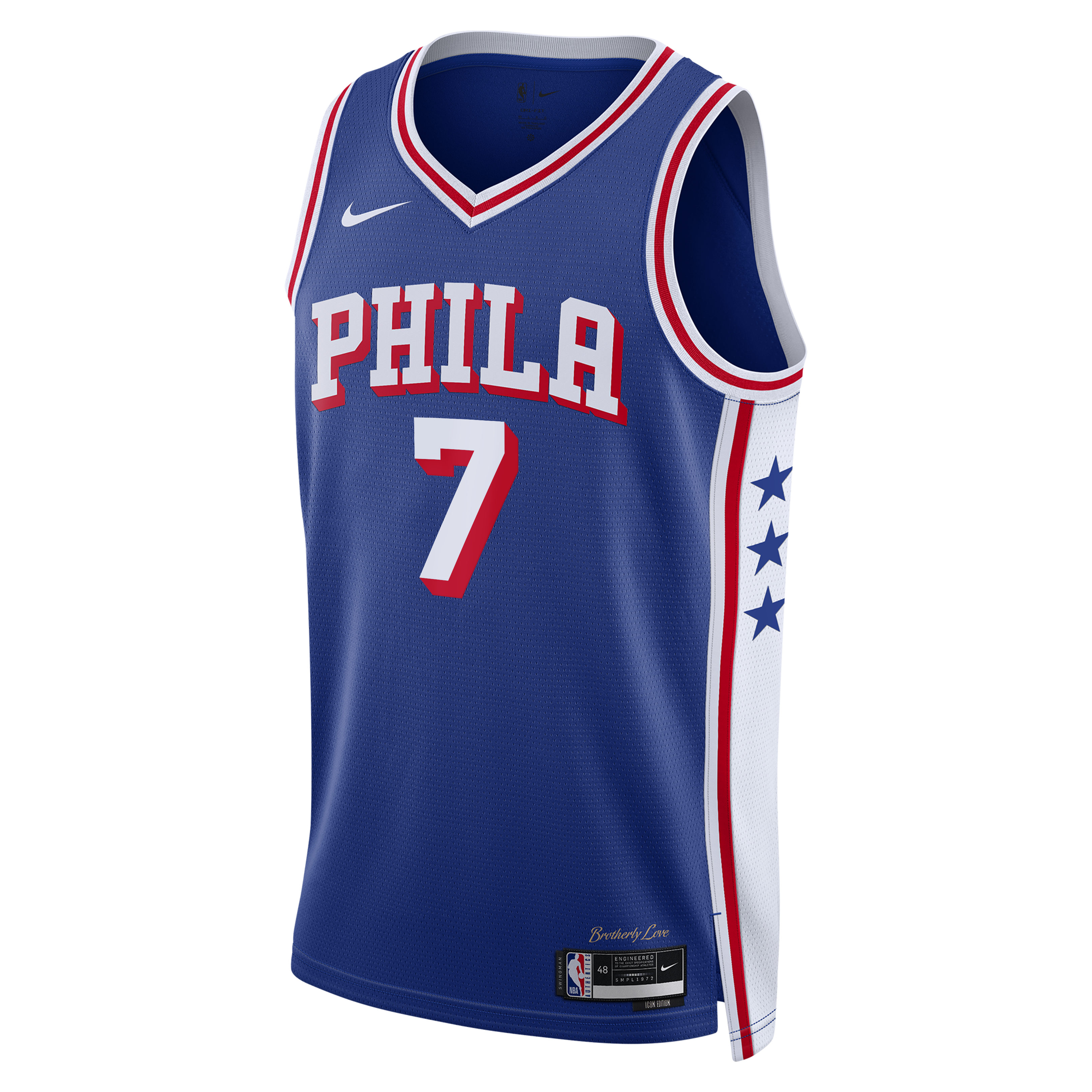 Philadelphia 76ers Nike Icon Edition Swingman Jersey - Royal - Jaylen Brown - Youth NBA Team Jersey Basketball Fan Apparel