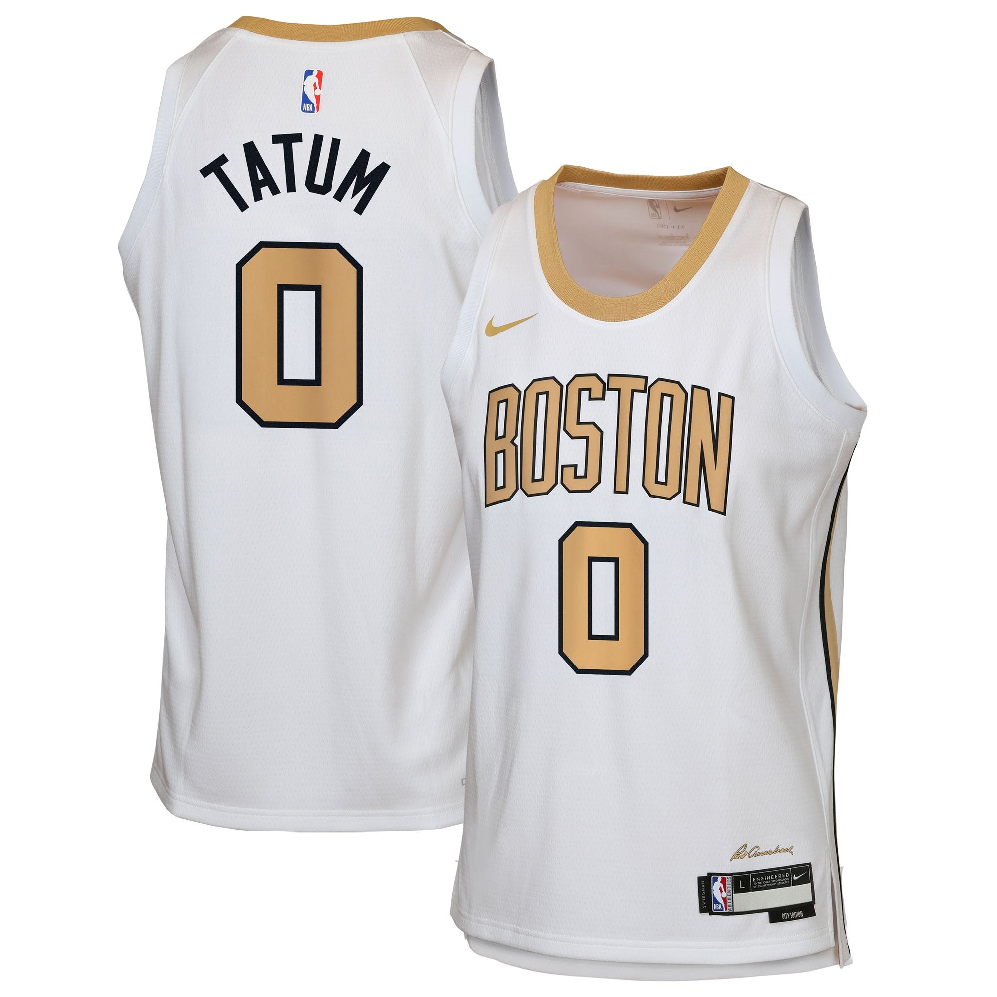 Boston Celtics Nike 2025/26 City Edition Swingman Jersey - White - Jayson Tatum - Youth NBA Team Jersey Basketball Fan Apparel