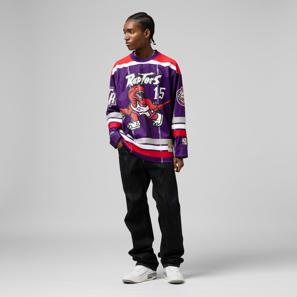 Unisex Mitchell & Ness Vince Carter Purple Toronto Raptors Maxxed Out Fashion Hockey Jersey NBA Team Jersey Basketball Fan Apparel
