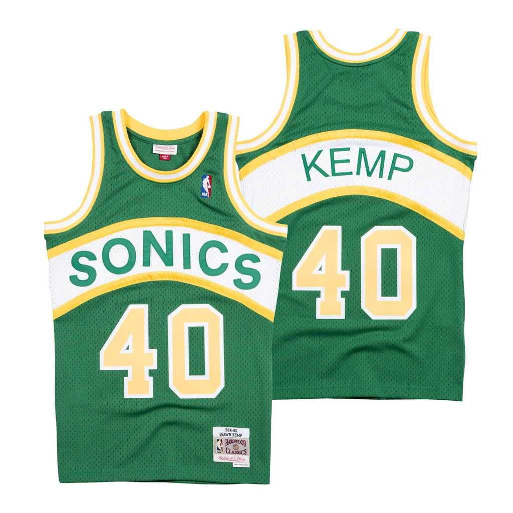 Seattle SuperSonics Mitchell & Ness Shawn Kemp Hardwood Classics Road Swingman Jersey - Men's NBA Team Jersey Basketball Fan Apparel
