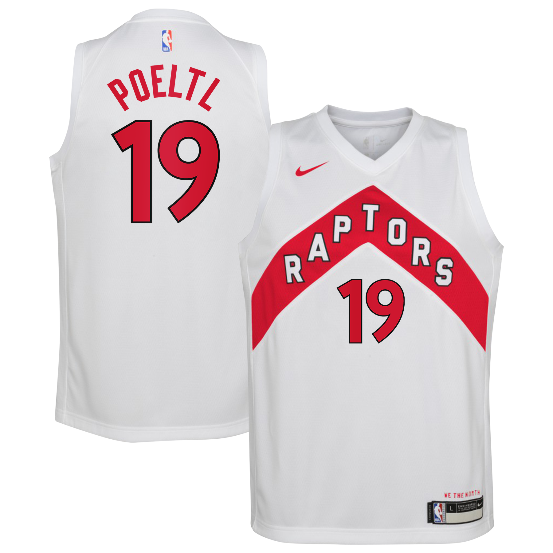 Toronto Raptors Nike Association Edition Swingman Jersey - White - Jakob Poeltl - Youth NBA Team Jersey Basketball Fan Apparel