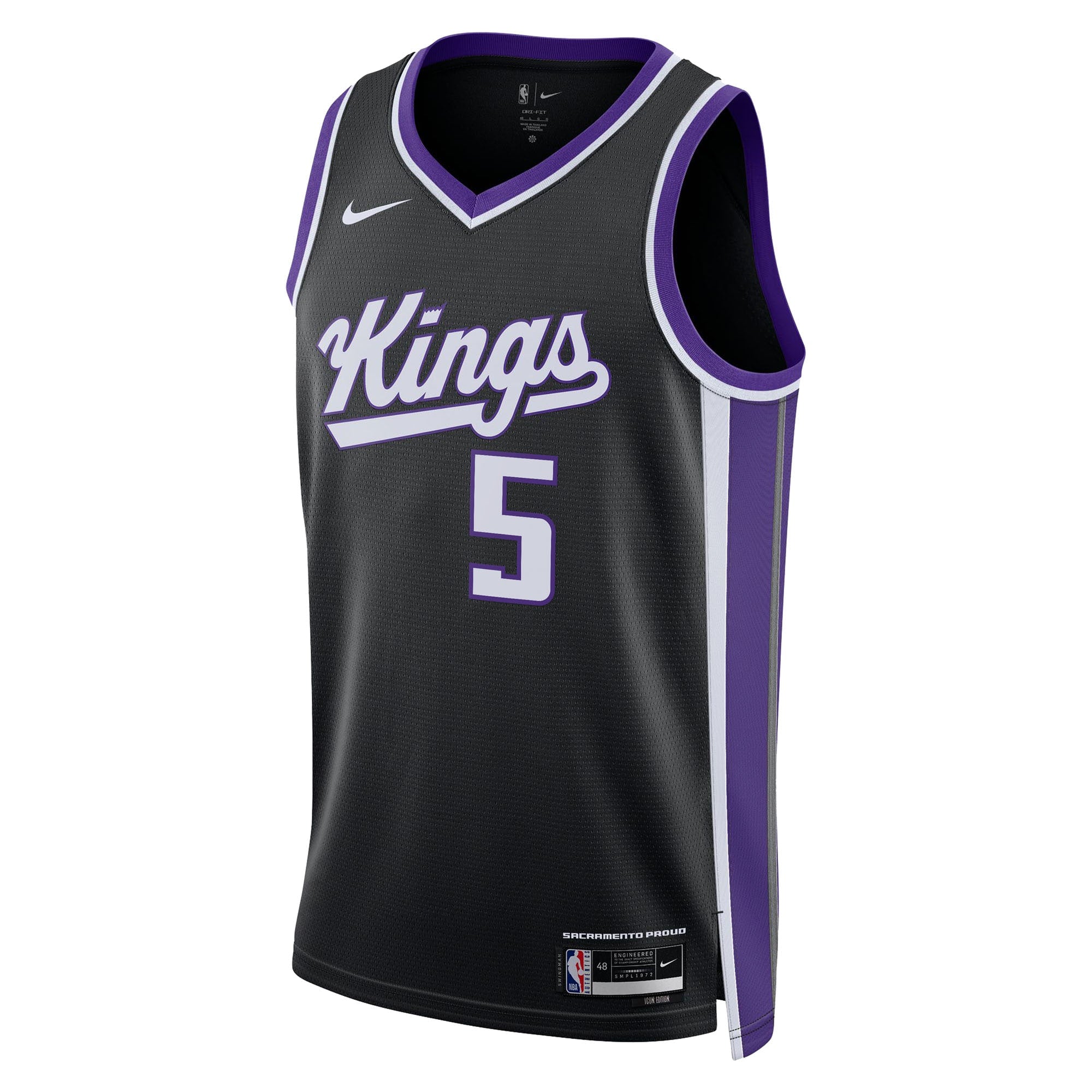 Sacramento Kings Nike Icon Swingman Jersey - Black - Darius Acuff Jr. - Unisex NBA Team Jersey Basketball Fan Apparel