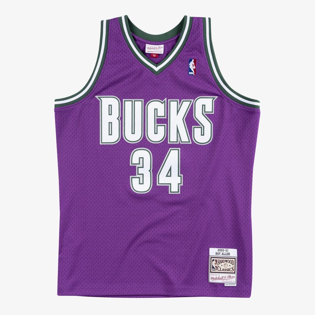 Milwaukee Bucks Mitchell & Ness Swingman Jersey Road Ray Allen 2000-01 NBA Team Jersey Basketball Fan Apparel