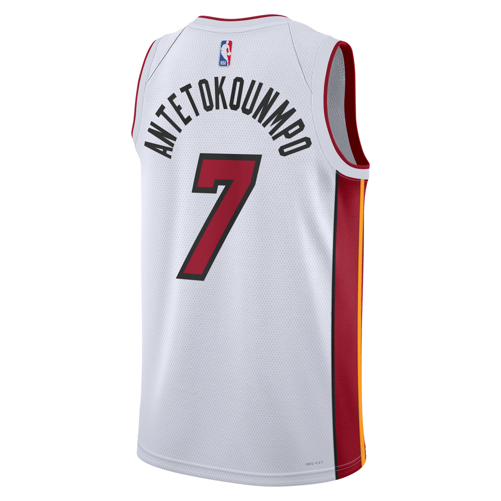 Miami Heat Nike Association Edition Swingman Jersey - White - Giannis Antetokounmpo - Unisex NBA Team Jersey Basketball Fan Apparel