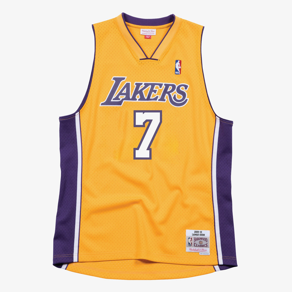 Los Angeles Lakers Mitchell & Ness Swingman Jersey Lamar Odom 2009-10 NBA Team Jersey Basketball Fan Apparel