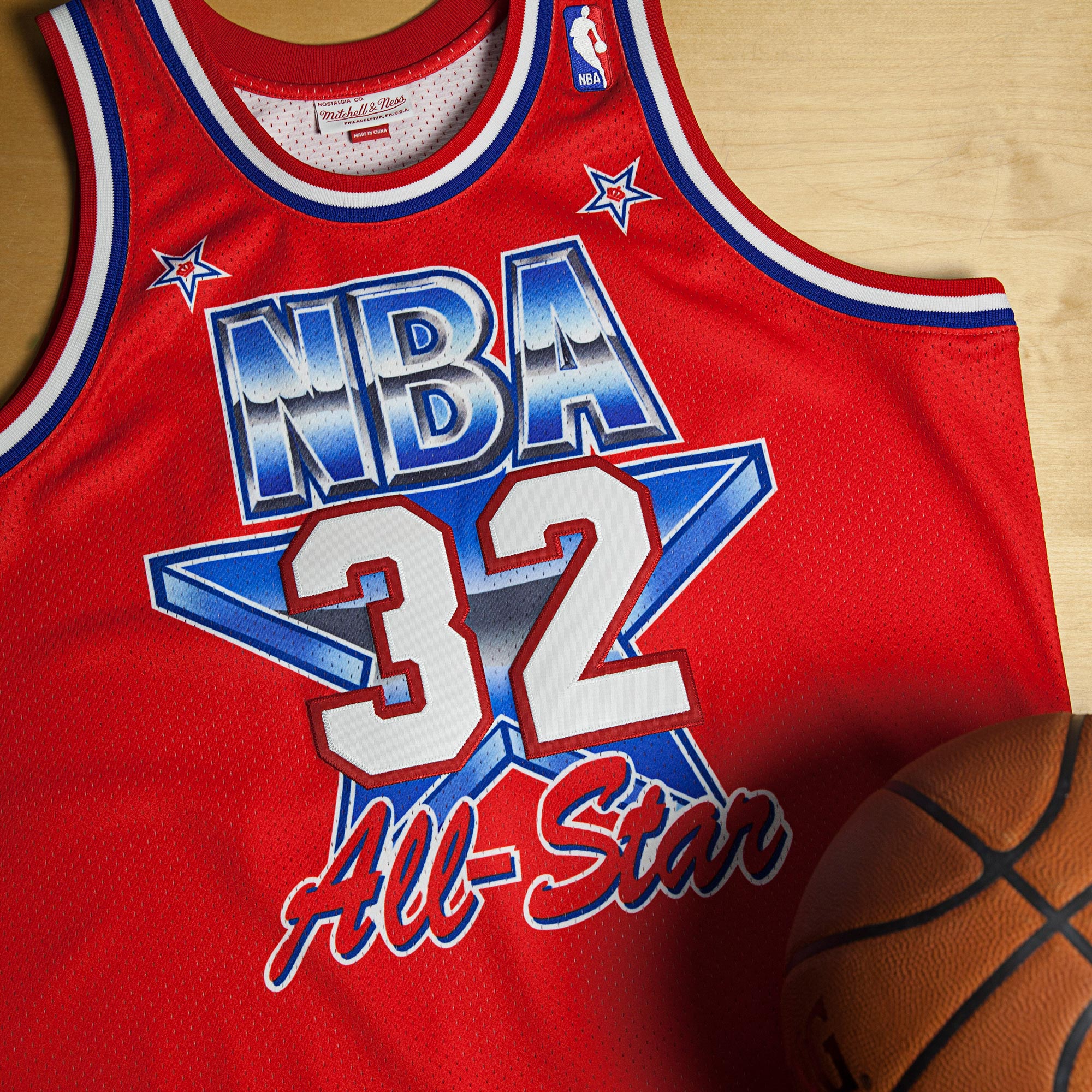 NBA All-Star West Mitchell & Ness Magic Johnson 1991 Authentic Jersey - Scarlett - Men's NBA Team Jersey Basketball Fan Apparel