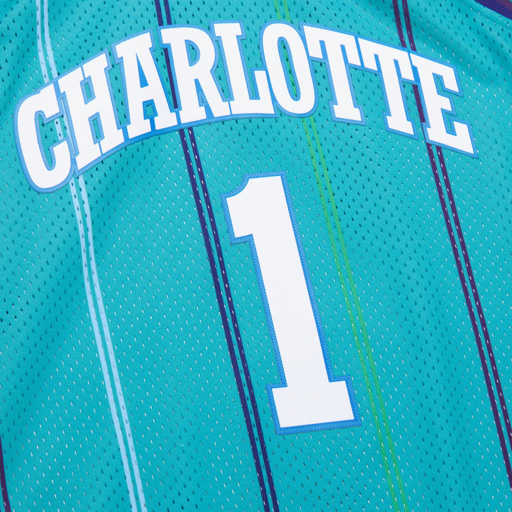 Charlotte Hornets Mitchell & Ness Baron Davis 1999 Swingman Road Authentic Jersey - Teal NBA Team Jersey Basketball Fan Apparel