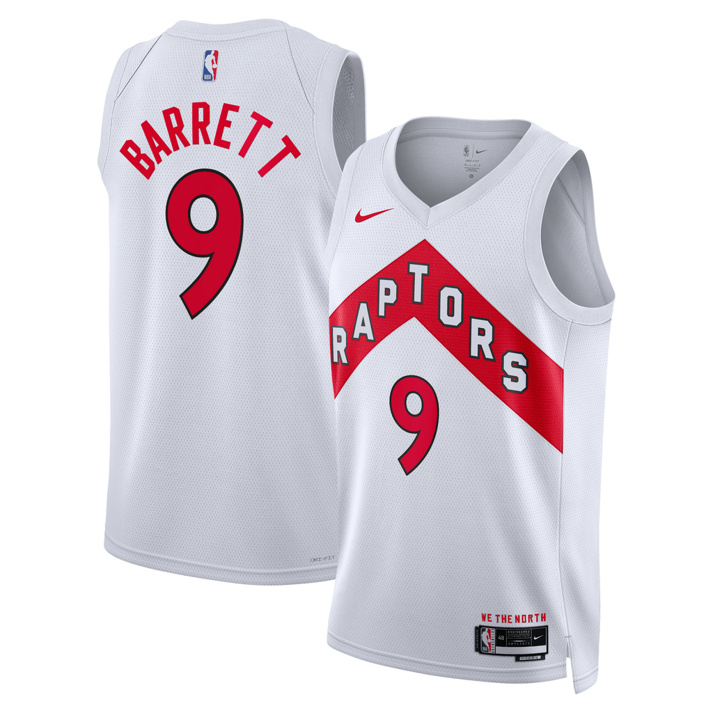 Toronto Raptors Nike Association Edition Swingman Jersey - White - RJ Barrett - Unisex NBA Team Jersey Basketball Fan Apparel