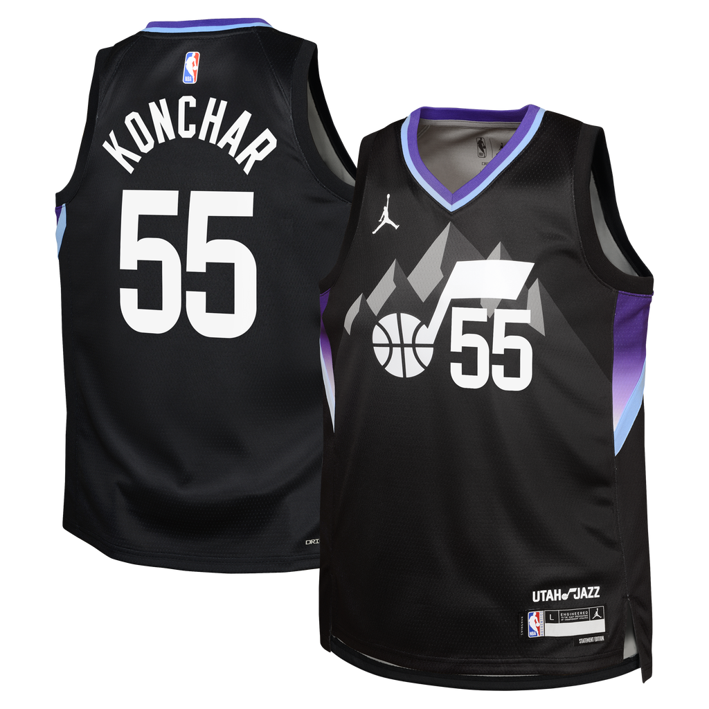 Utah Jazz Jordan Brand Statement Edition Swingman Jersey - Black - John Konchar - Youth NBA Team Jersey Basketball Fan Apparel