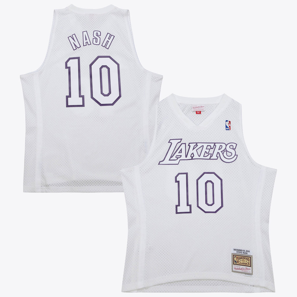 Los Angeles Lakers Mitchell & Ness Steve Nash 2012 Day Authentic Jersey - White NBA Team Jersey Basketball Fan Apparel