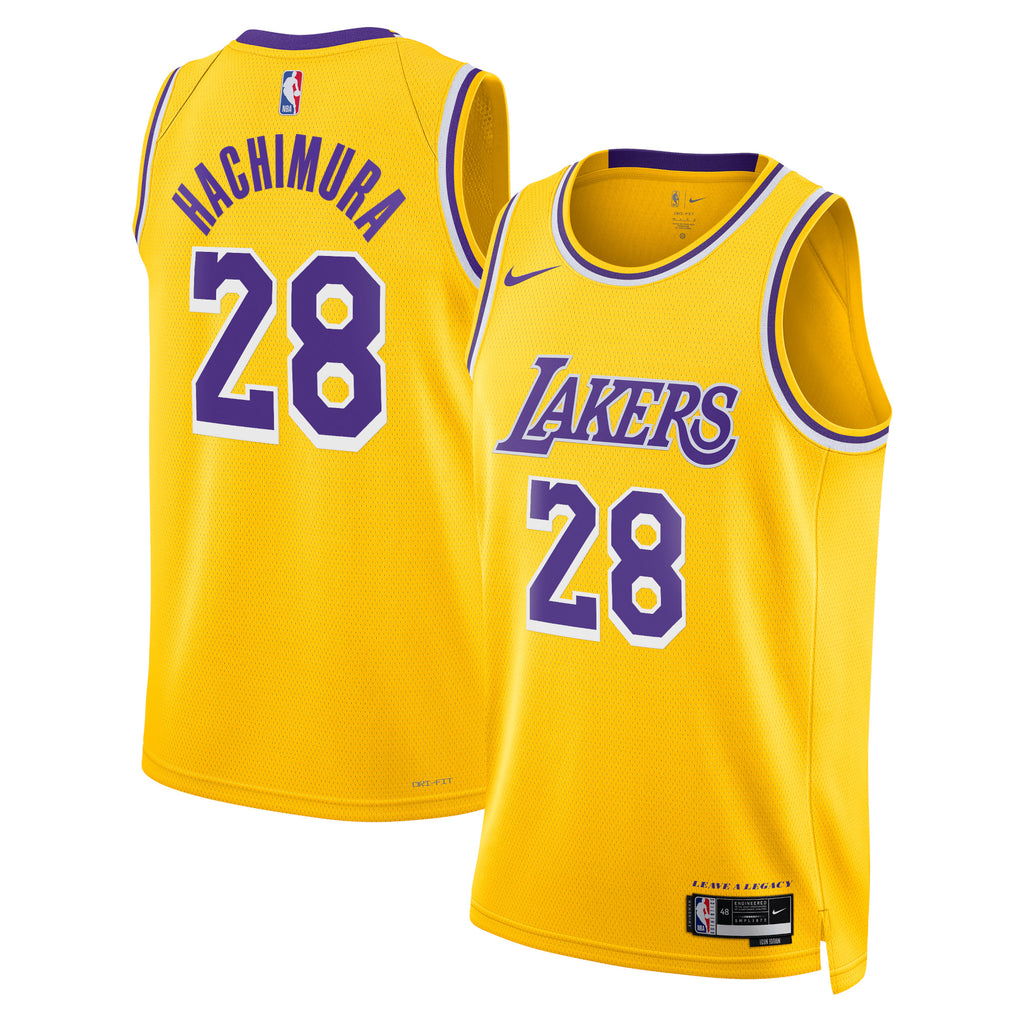 Los Angeles Lakers Nike Icon Edition Swingman Jersey - Gold - Rui Hachimura - Unisex NBA Team Jersey Basketball Fan Apparel