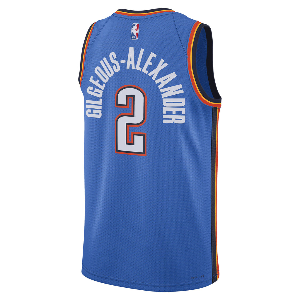 Oklahoma City Thunder Nike Replica Icon Swingman Jersey - Gilgeous-Alexander - Unisex NBA Team Jersey Basketball Fan Apparel