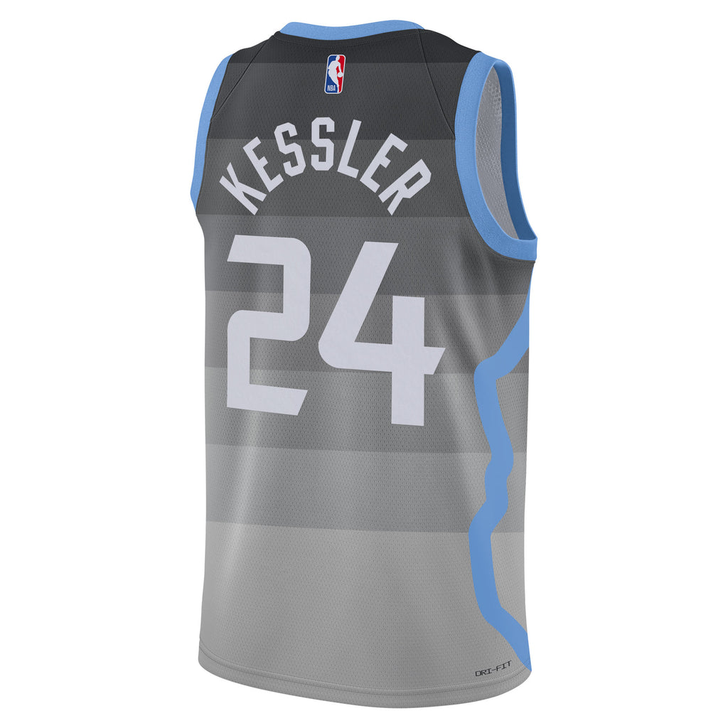 Utah Jazz Nike 2025/26 City Edition Swingman Jersey - Gray - Walker Kessler - Unisex NBA Team Jersey Basketball Fan Apparel