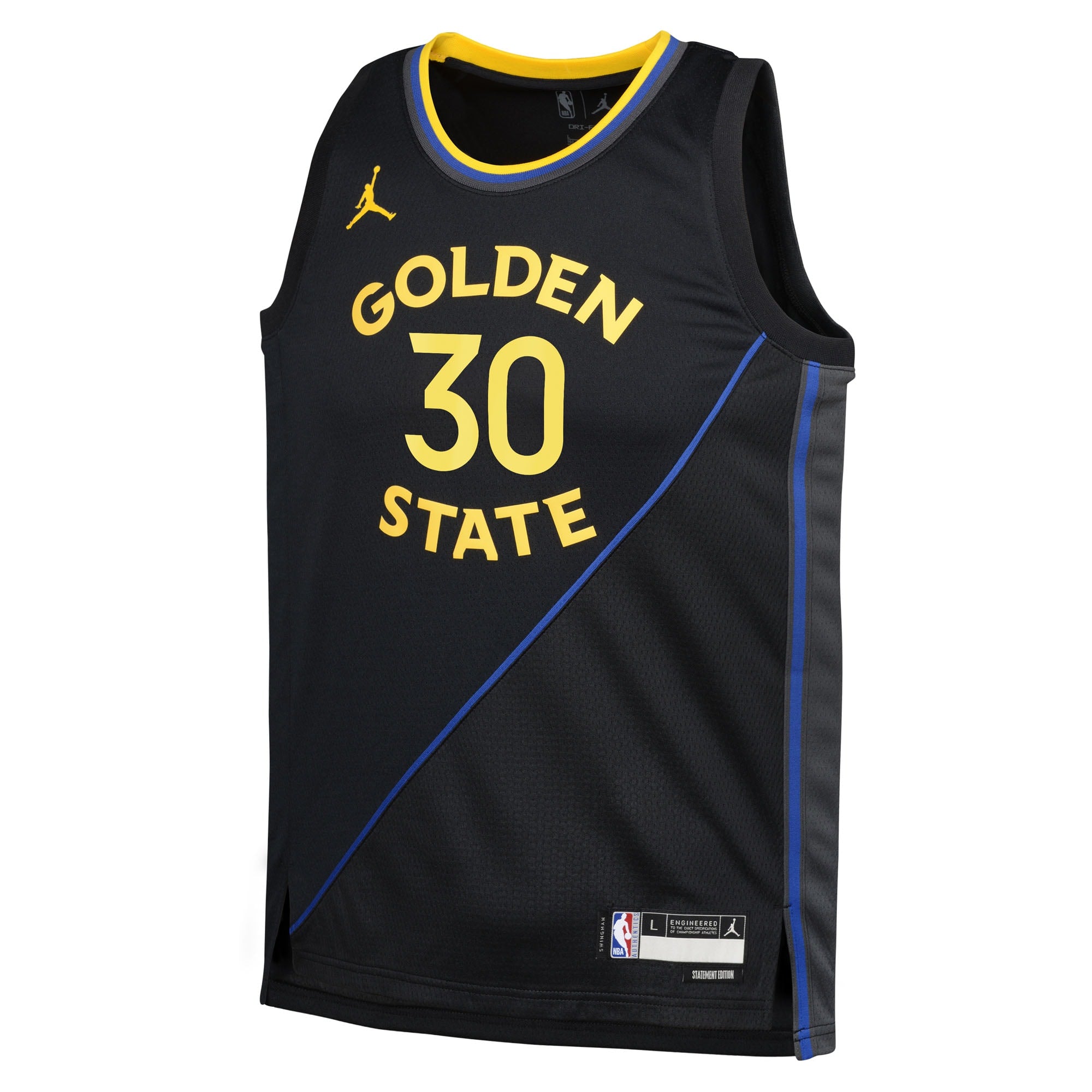 Golden State Warriors Jordan Brand Statement Edition Swingman Jersey - Black - Stephen Curry - Youth NBA Team Jersey Basketball Fan Apparel