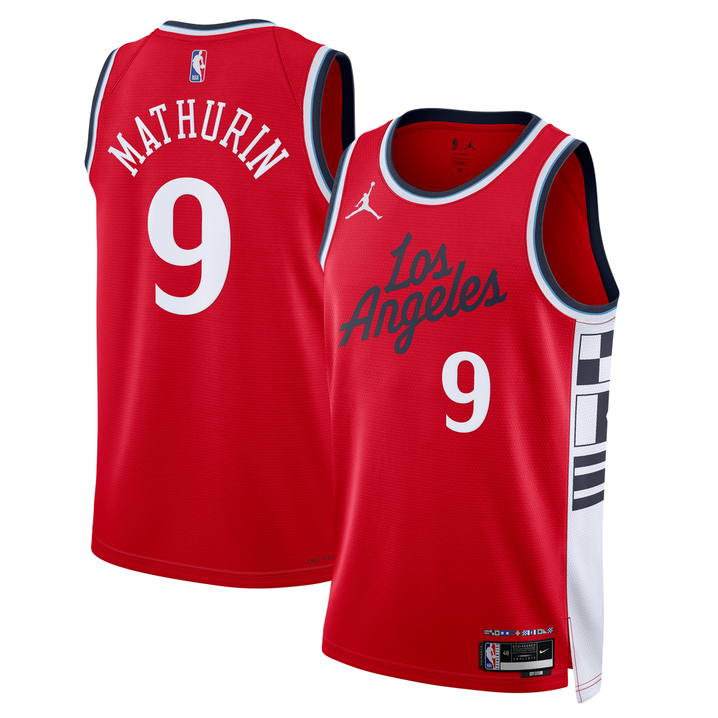 LA Clippers Jordan Brand Statement Edition Swingman Jersey - Red - Bennedict Mathurin - Men's NBA Team Jersey Basketball Fan Apparel
