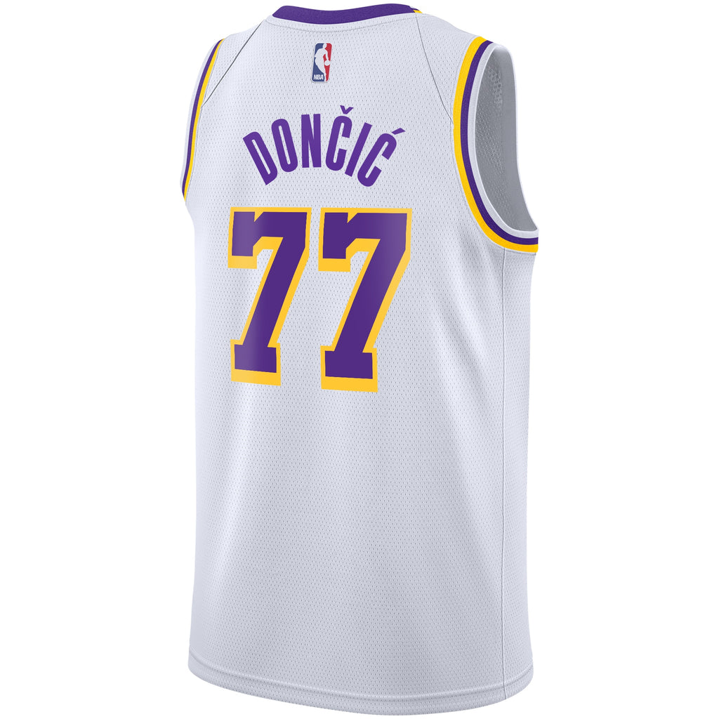 Los Angeles Lakers Nike Association Edition Swingman Jersey - White - Luka Dončić - Youth NBA Team Jersey Basketball Fan Apparel