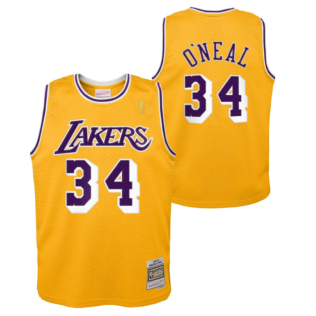 Los Angeles Lakers Shaquille O'Neal Hardwood Classics Road Jersey - Youth NBA Team Jersey Basketball Fan Apparel