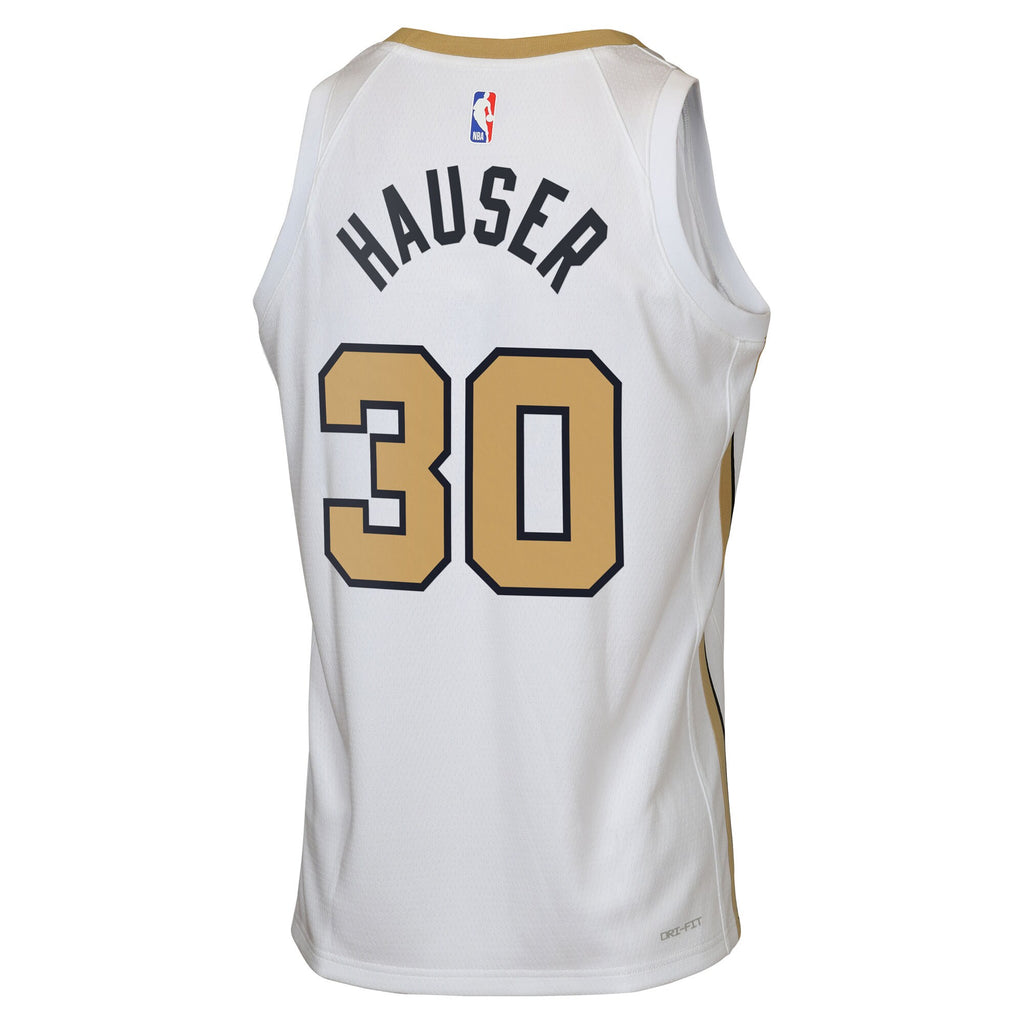 Boston Celtics Nike 2025/26 City Edition Swingman Jersey - White - Sam Hauser - Youth NBA Team Jersey Basketball Fan Apparel