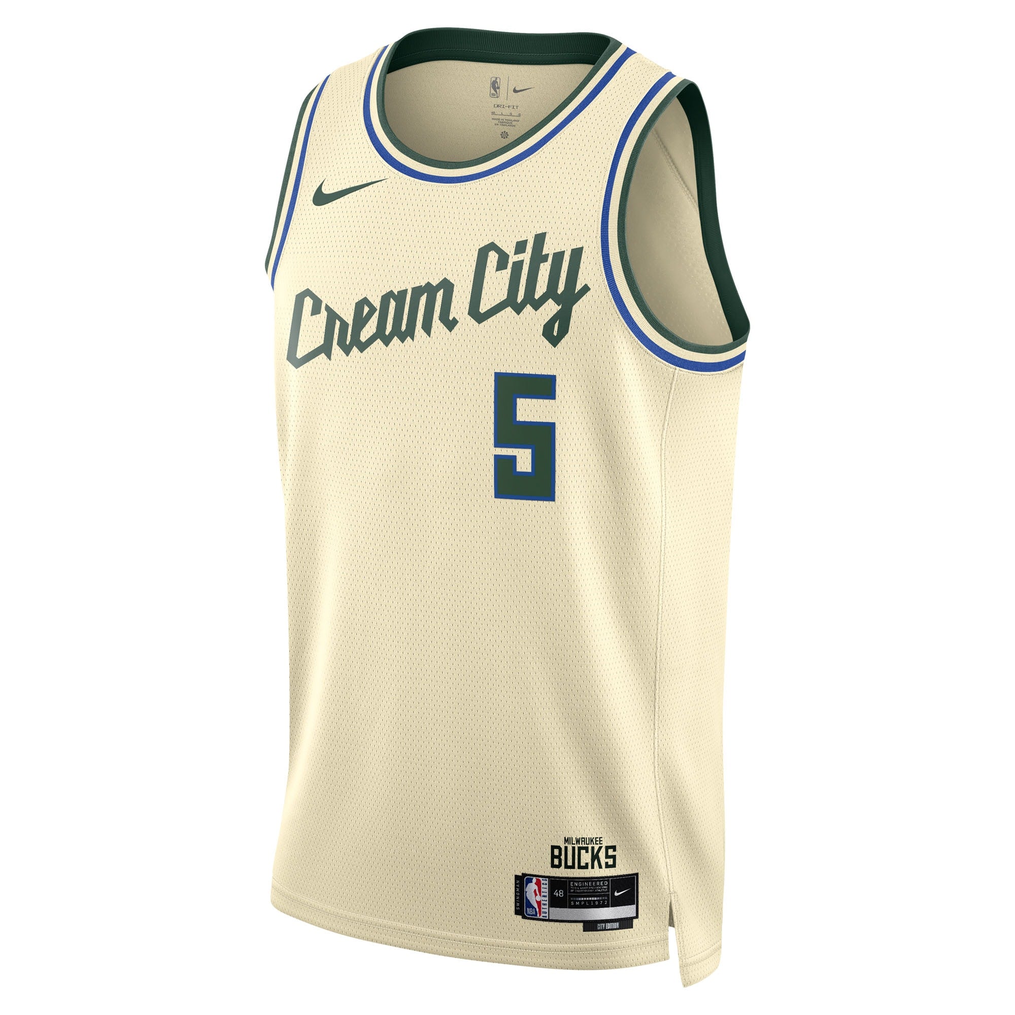 Milwaukee Bucks Nike 2025/26 City Edition Swingman Jersey - Cream - Gary Trent Jr. - Unisex NBA Team Jersey Basketball Fan Apparel