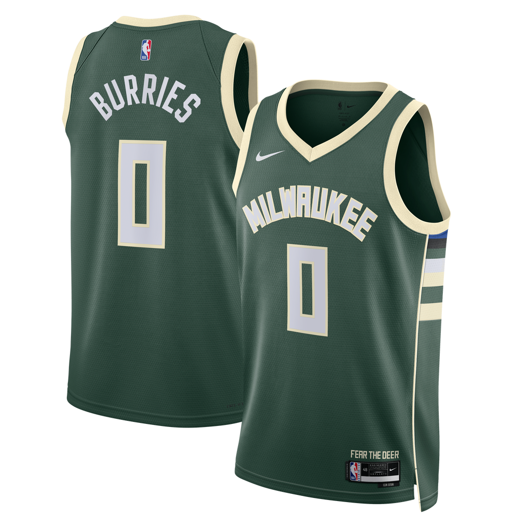 Milwaukee Bucks Nike Icon Swingman Jersey - Green - Brayden Burries - Unisex NBA Team Jersey Basketball Fan Apparel