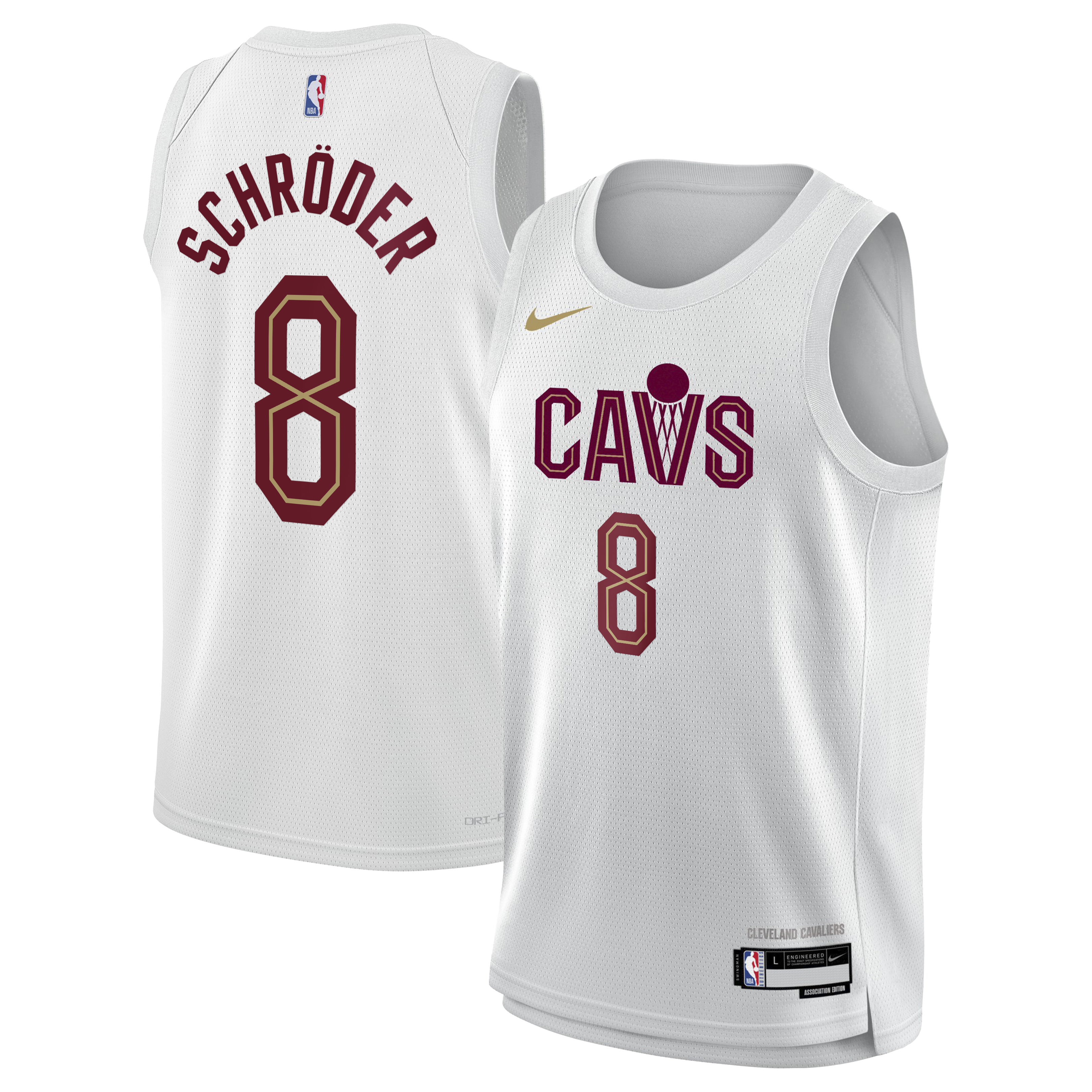 Cleveland Cavaliers Nike Association Edition Swingman Jersey - White - Dennis Schröder - Youth NBA Team Jersey Basketball Fan Apparel