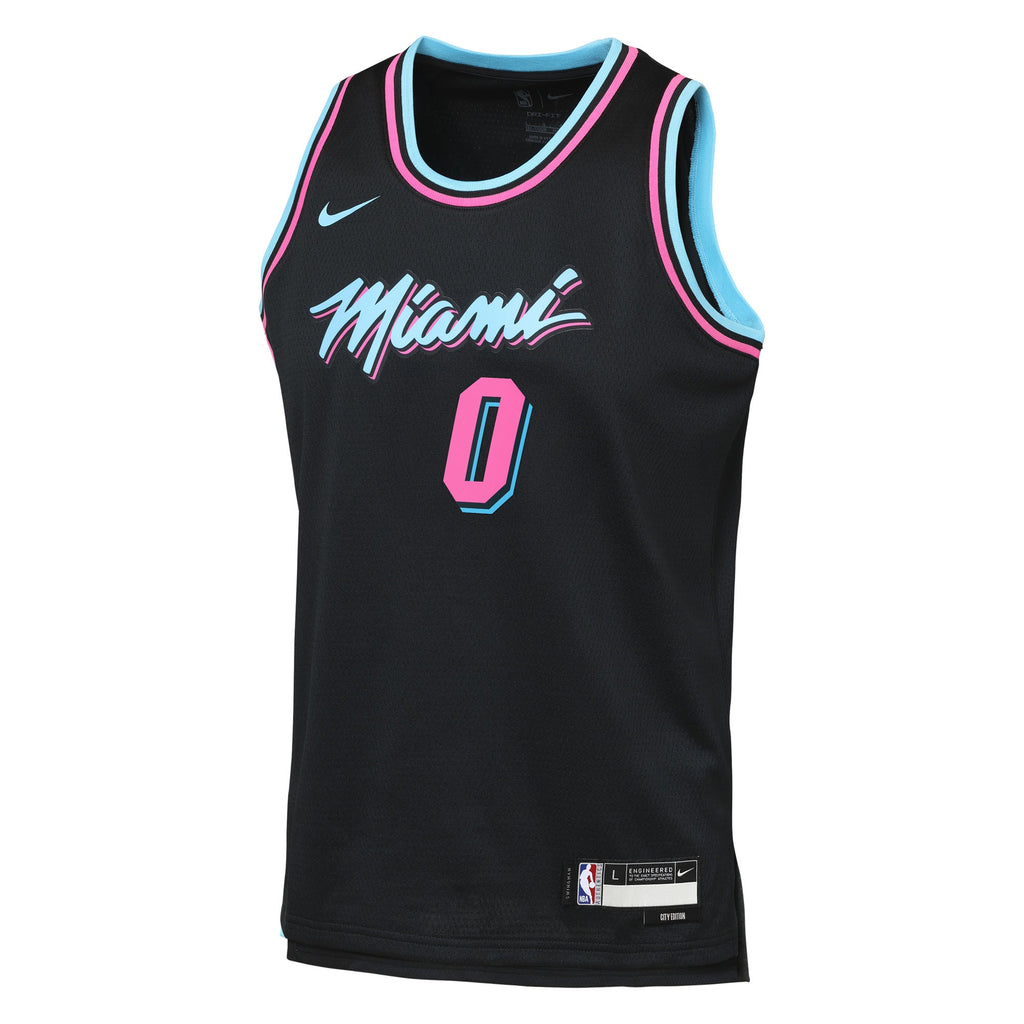 Miami Heat Nike 2025/26 City Edition Swingman Player Jersey - Black - Simone Fontecchio - Youth NBA Team Jersey Basketball Fan Apparel
