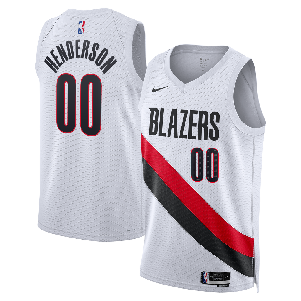 Portland Trail Blazers Nike Replica Association Edition Swingman Jersey - White - Scoot Henderson - Unisex NBA Team Jersey Basketball Fan Apparel