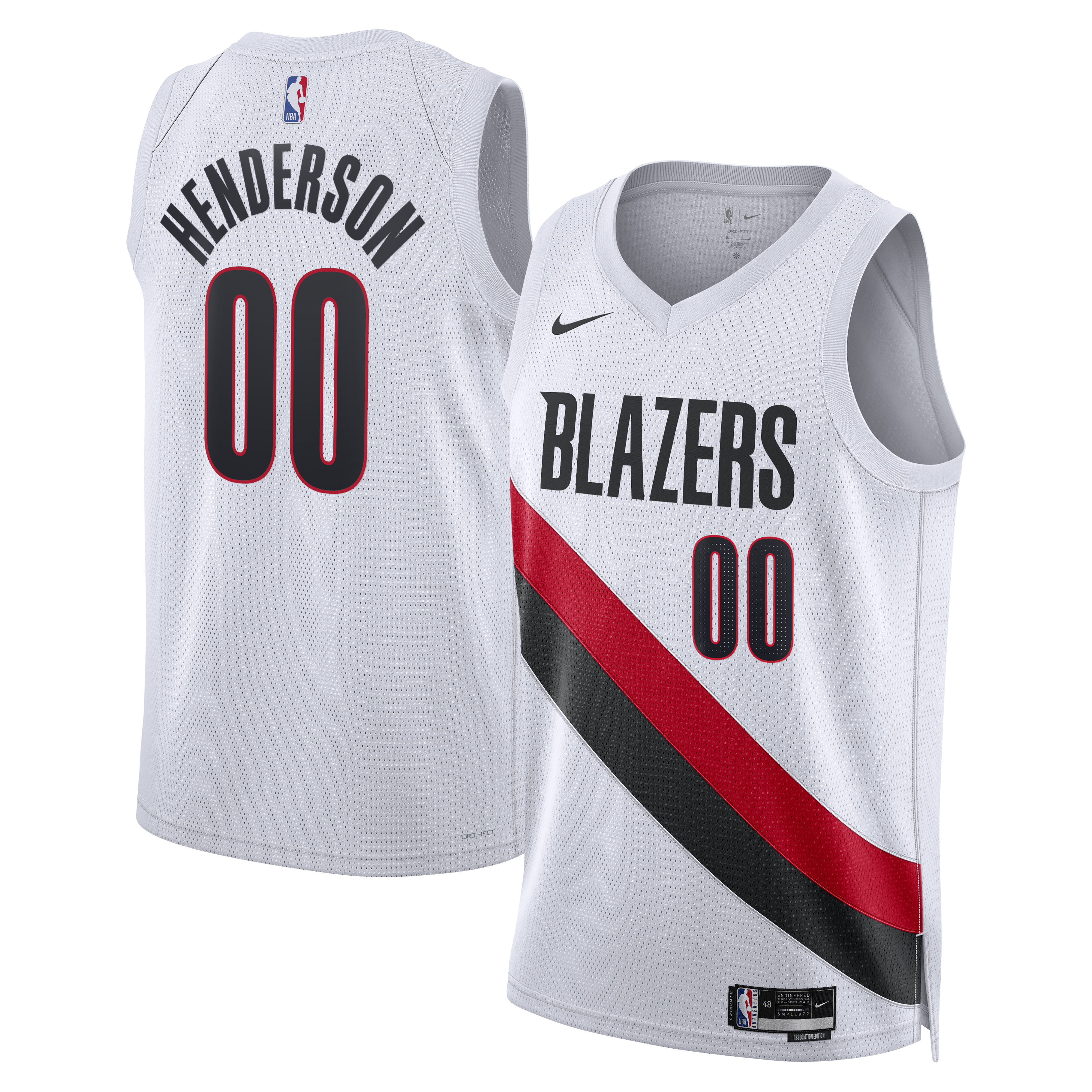 Portland Trail Blazers Nike Replica Association Edition Swingman Jersey - White - Scoot Henderson - Unisex NBA Team Jersey Basketball Fan Apparel