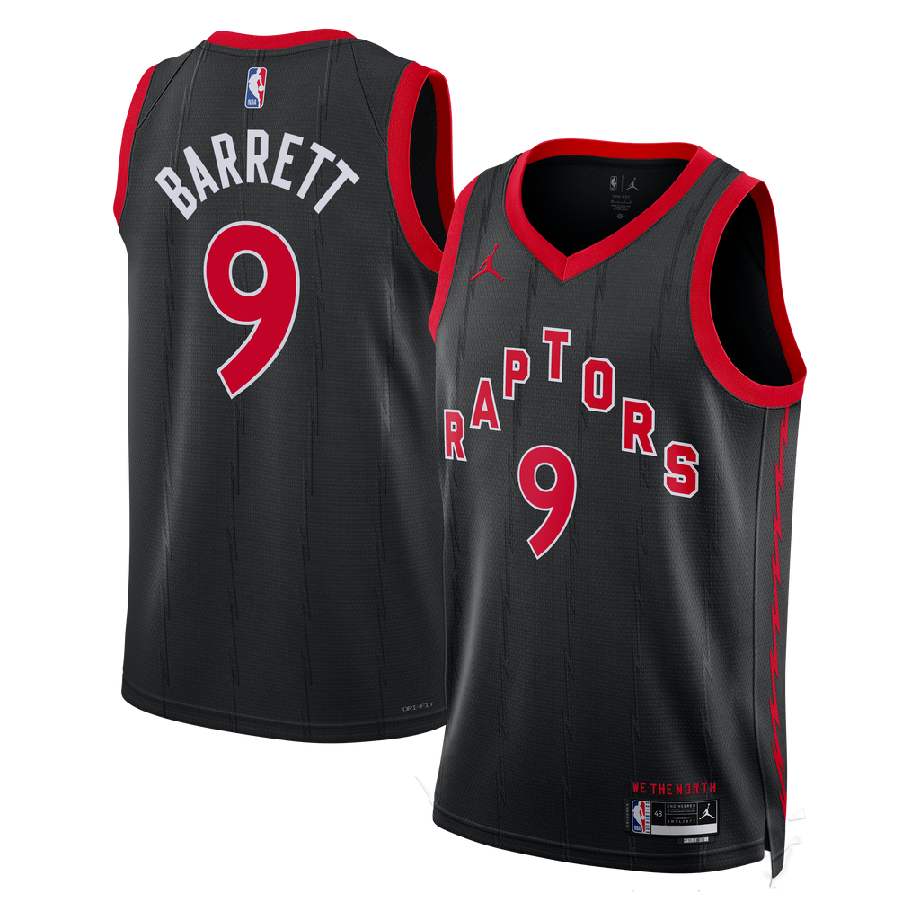 Toronto Raptors Jordan Brand Statement Edition Swingman Jersey - Black - RJ Barrett - Unisex NBA Team Jersey Basketball Fan Apparel