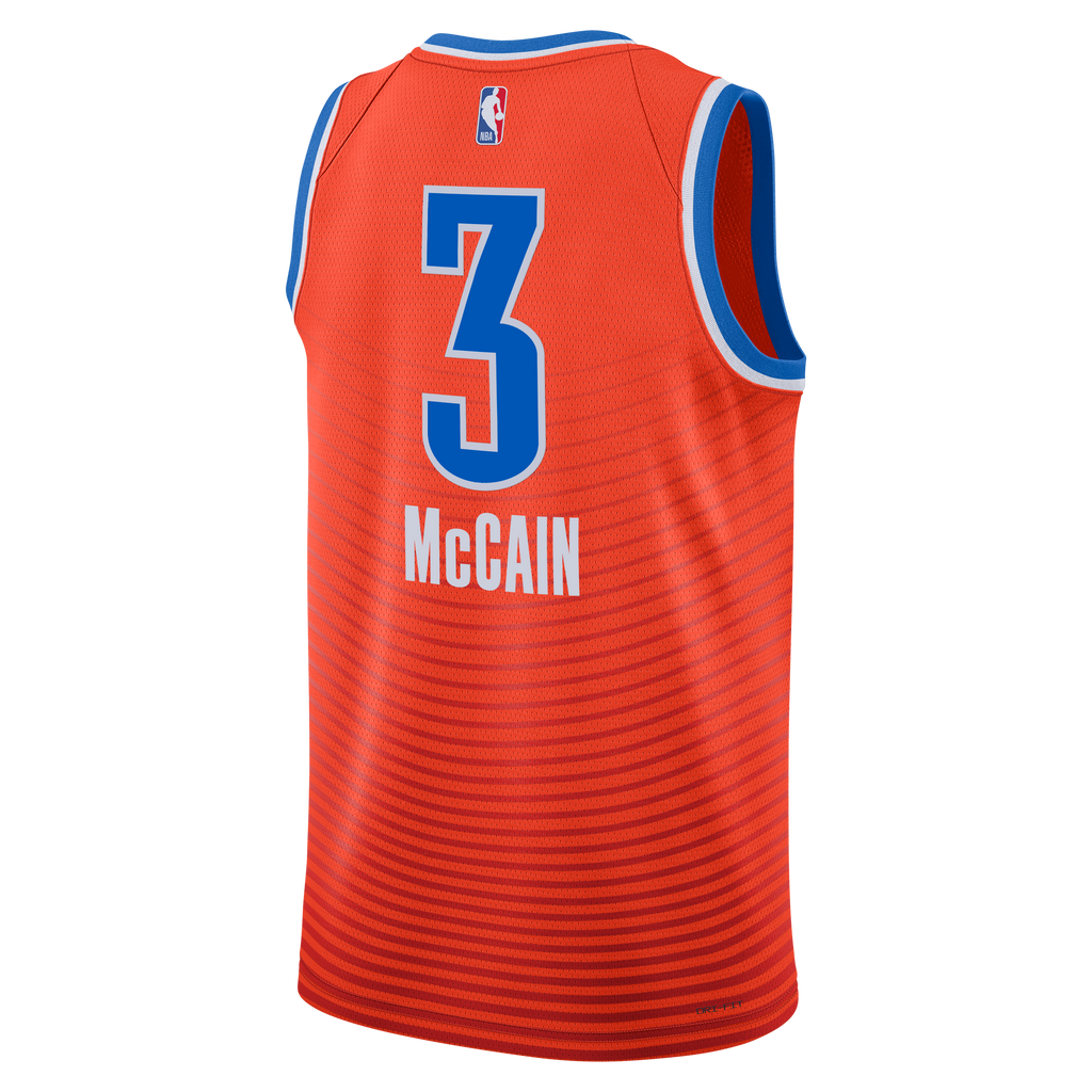 Oklahoma City Thunder Jordan Brand Statement Edition Swingman Jersey - Orange - Jared McCain - Unisex NBA Team Jersey Basketball Fan Apparel