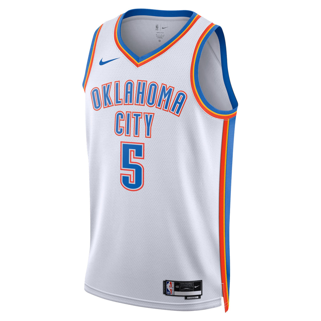 Oklahoma City Thunder Nike Association Edition Swingman Jersey - White - Luguentz Dort - Unisex NBA Team Jersey Basketball Fan Apparel