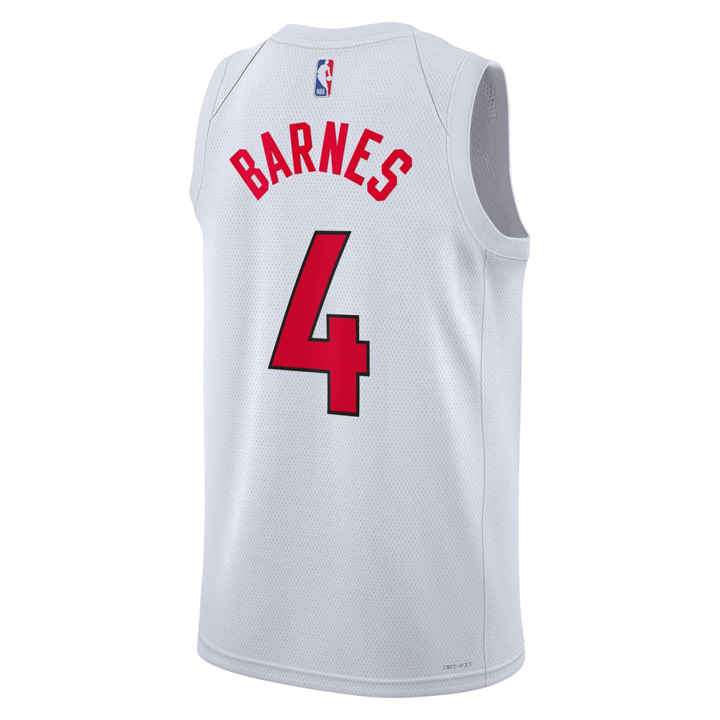 Toronto Raptors Nike Association Edition Swingman Jersey - White - Scottie Barnes - Unisex NBA Team Jersey Basketball Fan Apparel