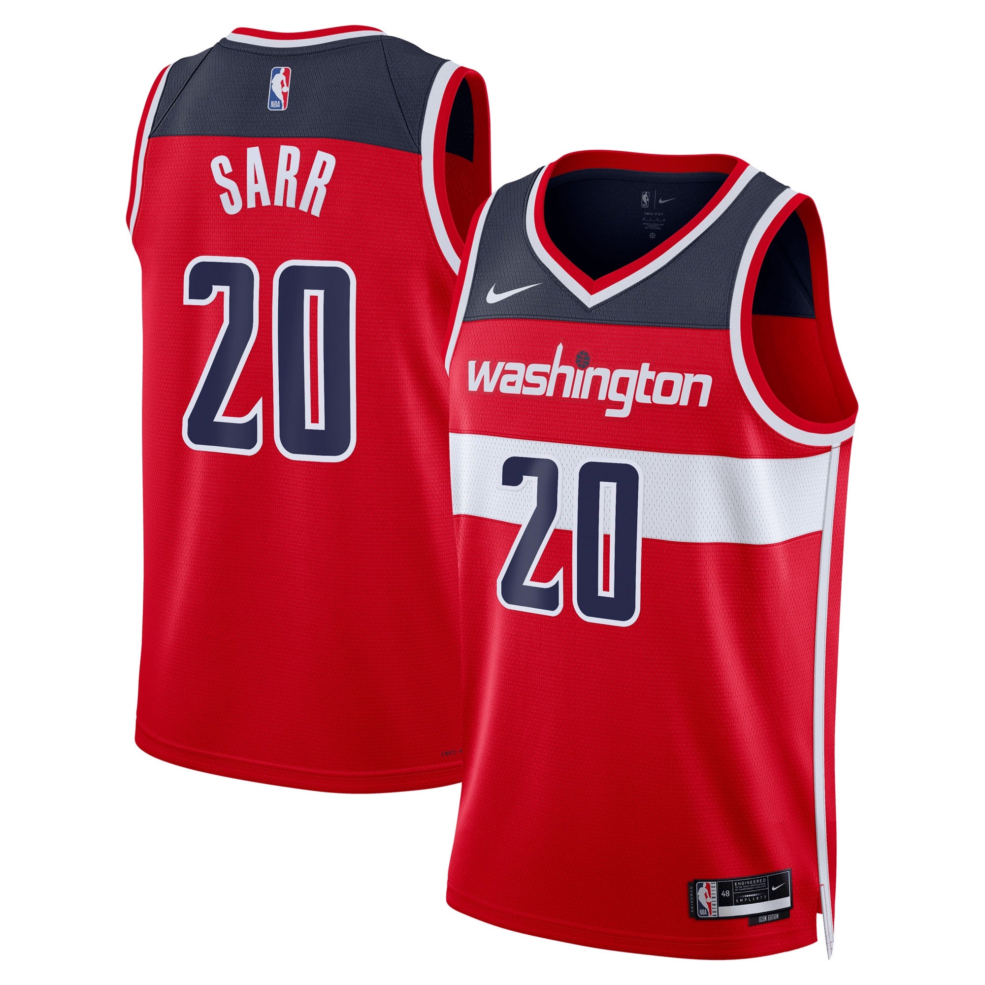 Washington Wizards Nike Icon Swingman Jersey - Red - Alexandre Sarr - Unisex NBA Team Jersey Basketball Fan Apparel