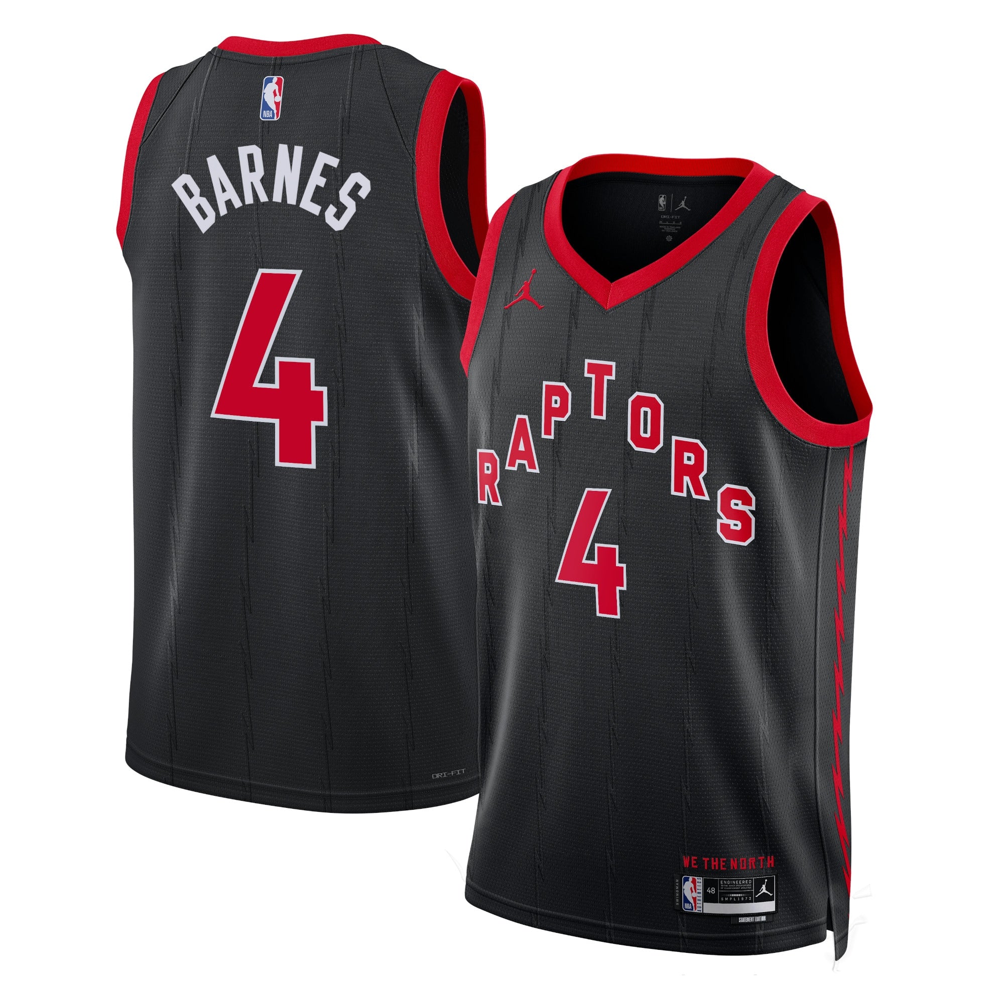 Toronto Raptors Jordan Statement Edition Swingman Jersey - Black - Scottie Barnes - Unisex NBA Team Jersey Basketball Fan Apparel