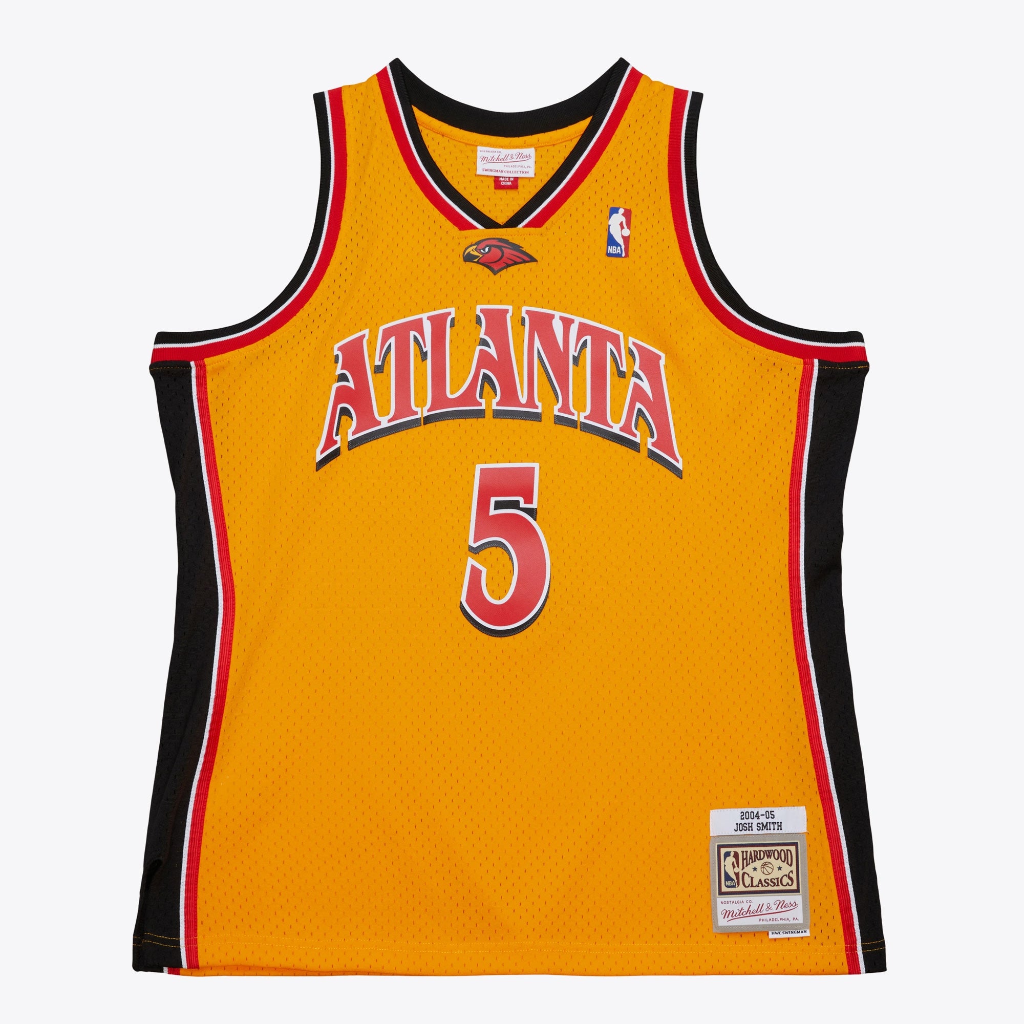 Atlanta Hawks Mitchell & Ness Josh Smith 2004 Alternate Authentic Jersey - Yellow NBA Team Jersey Basketball Fan Apparel